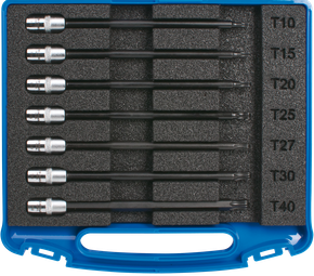 Schraubendreheinsätze, 1/4", T-Profil, T10-T40, mit Kugelkopf, 7-teilig