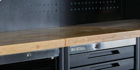 Arbeitsplatte aus Holz mit Zubehör, 700 mm