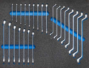 Werkstattwagensortiment, Gabelring- und Doppelringschlüssel, 24-teilig